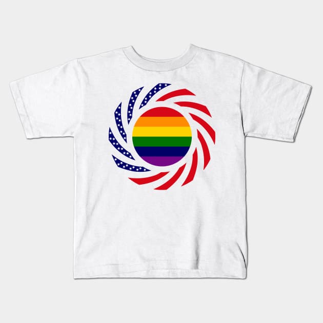 Rainbow Murican Patriot Flag Series Kids T-Shirt by Village Values